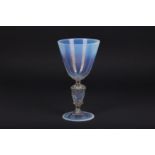 A OPALINE GLASS GOBLET POSSIBLY SALVIATI, IN THE MANNER OF FACON-DE-VENISE, 19TH CENTURY