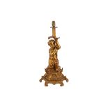 A GILT BRONZE LAMP BASE, LATE 19TH CENTURY,