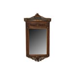 A CONTINENTAL WALNUT AND PARCEL GILT PIER MIRROR, LATE 19TH CENTURY,