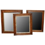 SIX MAPLE FRAMED RECTANGULAR MIRRORS, 19TH CENTURY,