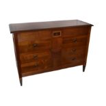 A CONTINENTAL RECTANGULAR CHERRY WOOD CHEST OF DRAWERS, IN THE BIEDERMEIER STYLE, 20TH CENTURY,