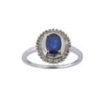 A SAPPHIRE CLUSTER RING