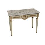 AN ITALIAN PAINTED AND GILT WOOD PIER TABLE, 18TH CENTURY,