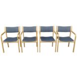 FOUR BEECH ARMCHAIRS, 20TH CENTURY