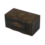 FRENCH BOULLE WORK AND EBONISED WOOD BOX, 19TH CENTURY