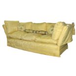 A PETER DUDGEON THREE SEATER SOFA OF KNOWLE STYLE