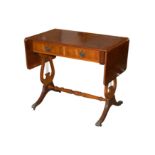 A REGENCY STYLE YEW WOOD SOFA TABLE, LATE 20TH CENTURY