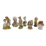 A ROYAL ALBERT BONE CHINA FIGURE GROUP OF JEMIMA PUDDLEDUCK AND FOXY WHISKERED GENTLEMAN,