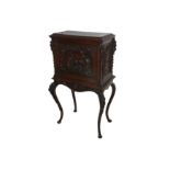 AN ITALIAN WALNUT ECCLESIASTICAL CABINET ON STAND, 19TH CENTURY,