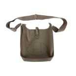 A HERMES OLIVE GREEN EVELYNE POCHE 3 29 SHOULDER BAG