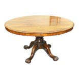 A VICTORIAN ROSEWOOD BREAKFAST TABLE,