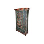 A SWISS PAINTED PINE CUPBOARD, 19TH CENTURY,