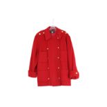 CHANEL RED DOUBLE BREASTED JACKET - SIZE 40