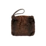 FENDI BROWN PERSIAN LAMB POUCH