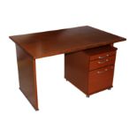 A CONTEMPORARY FRUITWOOD VENEERED DESK, LATE 20TH CENTURY
