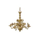 WITHDRAWN - A FLEMISH BRASS EIGHT LIGHT CHANDELIER, 17TH CENTURY