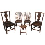 A NEAR PAIR OF PROVINCIAL DINING CHAIRS, 18TH CENTURY,