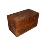 A TEAK PART MILITARY CHEST, 19TH CENTURY,