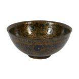 A GOLD-PAINTED LACQUERED PAPIER-MÂCHÉ- KASHMIRI BOWL,