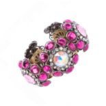 Lawrence Vrba Pink Crystal Embellished Cuff