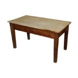 A RECTANGULAR PINE KITCHEN TABLE, 19TH CENTURY,