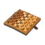 A GUCCI VINTAGE WOODEN TRAVEL CHESS SET