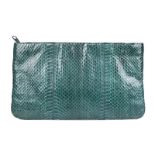 Vintage Teal Snake Clutch CIRCA 1950's