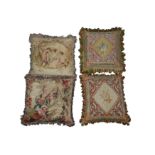 TWO FRENCH AUBUSSON TAPESTRY CUSHIONS, 19TH CENTURY,