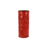 A CHINESE CINNABAR LACQUER UMBRELLA STAND, 20TH CENTURY,