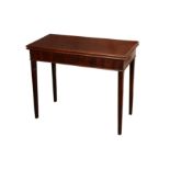 A GEORGE III MAHOGANY RECTANGULAR TEA TABLE