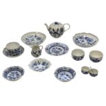 A MEISSEN BLUE AND WHITE TEA SET 19TH CENTURY