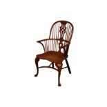 AN ELM AND YEW WINDSOR CHAIR BY H. ERNEST GOODCHILD