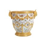 A 19TH CENTURY SEVRES STYLE PORCELAIN AND ORMOLU MOUNTED JARDINIERE MARKED 'CHATEAU DES TUILERIES'