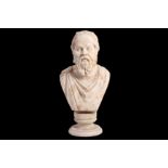 A LATE 19TH CENTURY ITALIAN ALABASTER BUST OF SOCRATES