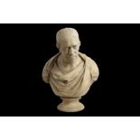 AFTER SIR FRANCIS LEGGATT CHANTREY (BRITISH 1781-1842): A 19TH CENTURTY PLASTER BUST DEPICTING