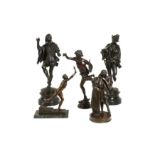 CELESTIN-ANATOLE CALMELS (FRENCH, 1822-1906) : A PAIR OF BRONZE FIGURES OF MUSICIANS DANCING