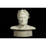 A LATE 19TH CENTURY ITALIAN MARBLE BUST OF DANTE ALIGHIERI