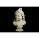 A LATE 19TH CENTURY ITALIAN CARVED MARBLE BUST OF A BOY