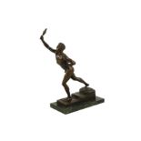 MAX KRUSE (GERMAN, 1854-1942): A BRONZE FIGURE 'NENIKHKAMEN' (WE ARE VICTORIOUS)