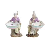 A PAIR OF 19TH CENTURY MEISSEN PORCELAIN OTTOMAN FIGURES MADE FOR THE TURKISH MARKET