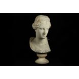 F. PALLA (ITALIAN, LATE 19TH C) A LARGE WHITE MARBLE BUST OF VENUS AFTER THE ANTIQUE