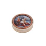 An early 19th century French ivory and tortoiseshell snuff box, circa 1800