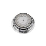 An Edwardian sterling silver mounted ships barometer, London 1902 by Wright & Davies