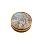 A Louis XVI late 18th century French gold mounted vernis martin and pique work snuff box, probably