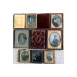 Group of Seven Ambrotypes, to include Hand-Coloured Examples.