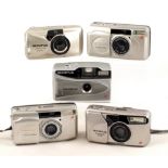 A Group of Olympus Auto Focus Compact Cameras.