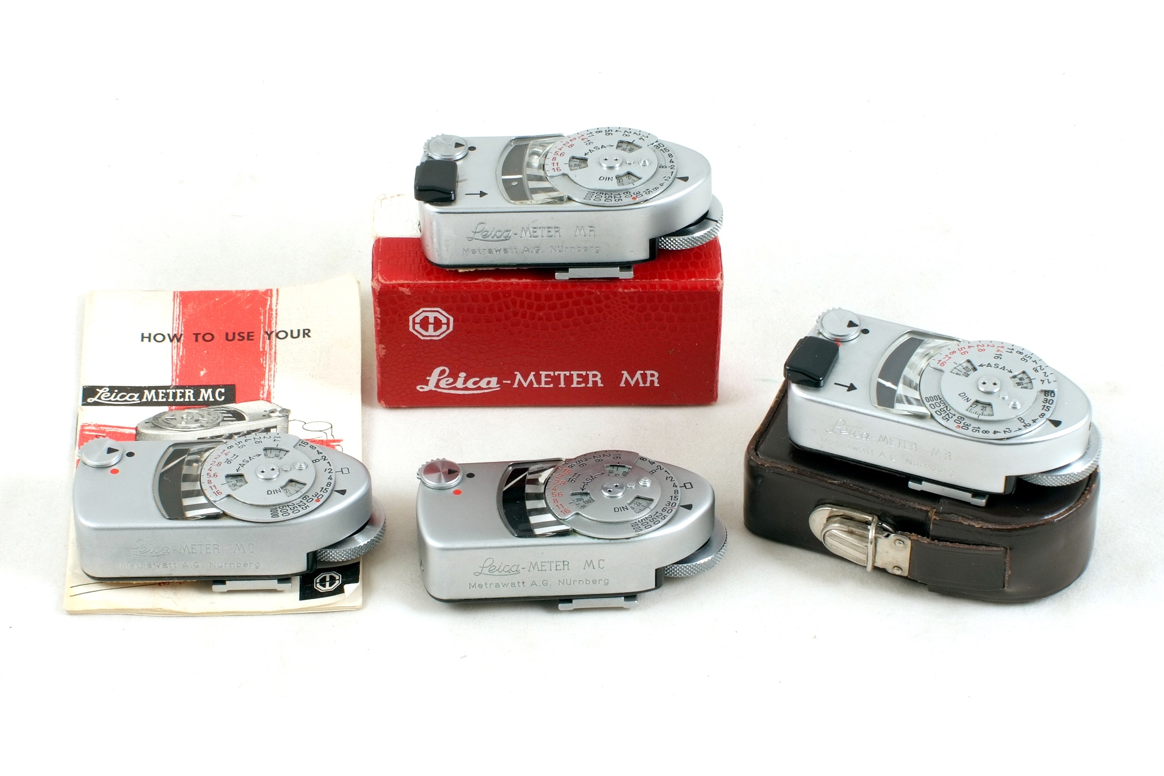 Group of Leica MR & MC Exposure Meters.