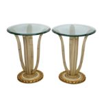 A PAIR OF GROTTO STYLE OCCASIONAL TABLES