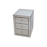 A CONTEMPORARY MIRRORED BEDSIDE CHEST