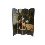 AN ITALIAN FOUR FOLD SCREEN, 20TH CENTURY